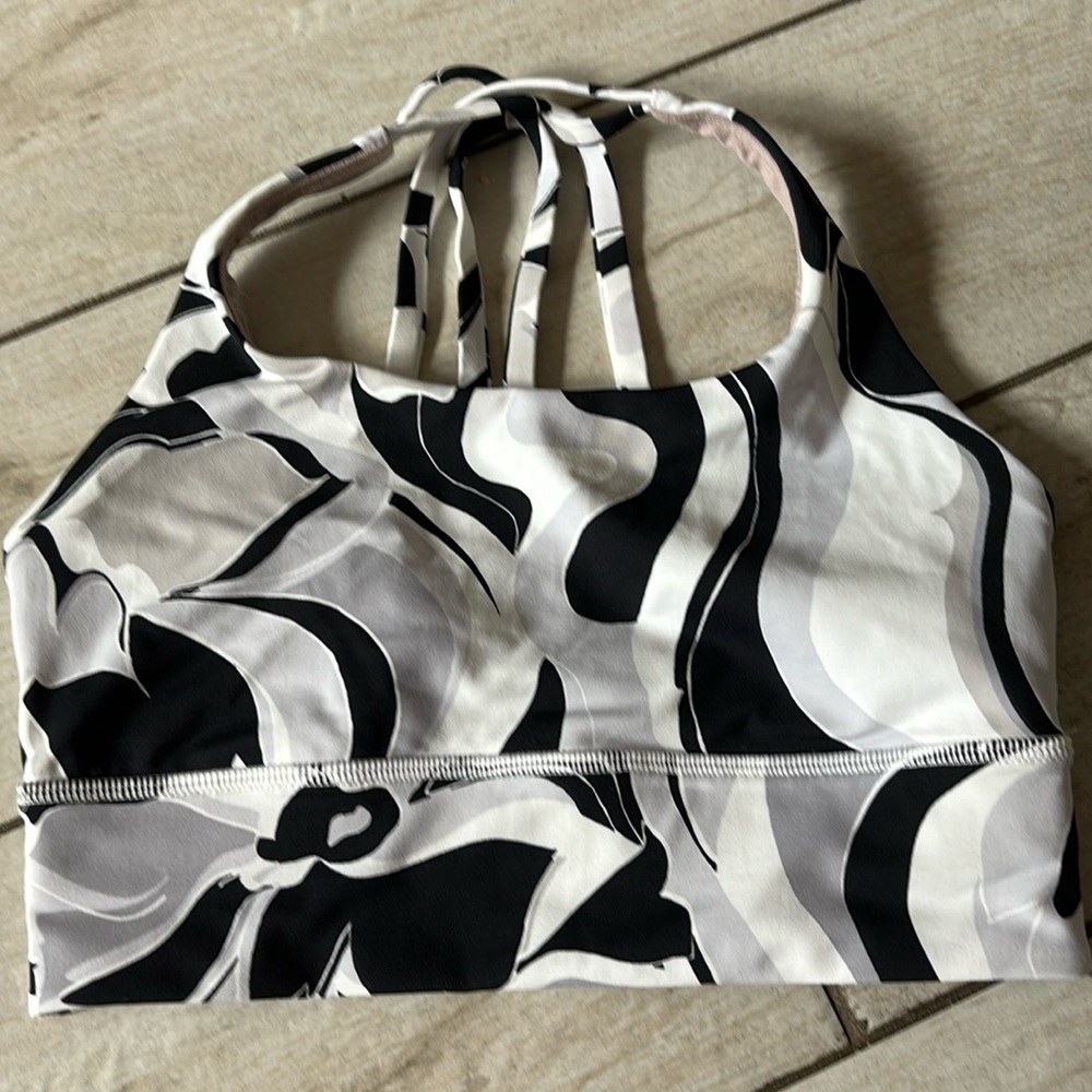 Black and white sports bra